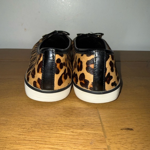 Tory Burch Black and Tan Leopard Flats Size 7.5